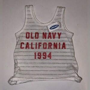 Old Navy Girl’s Red & White Striped Tank Top, Size 12-18 Months